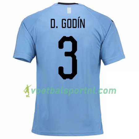 Uruguay D.Godin 3 Thuis Shirt WK voetbal 2018